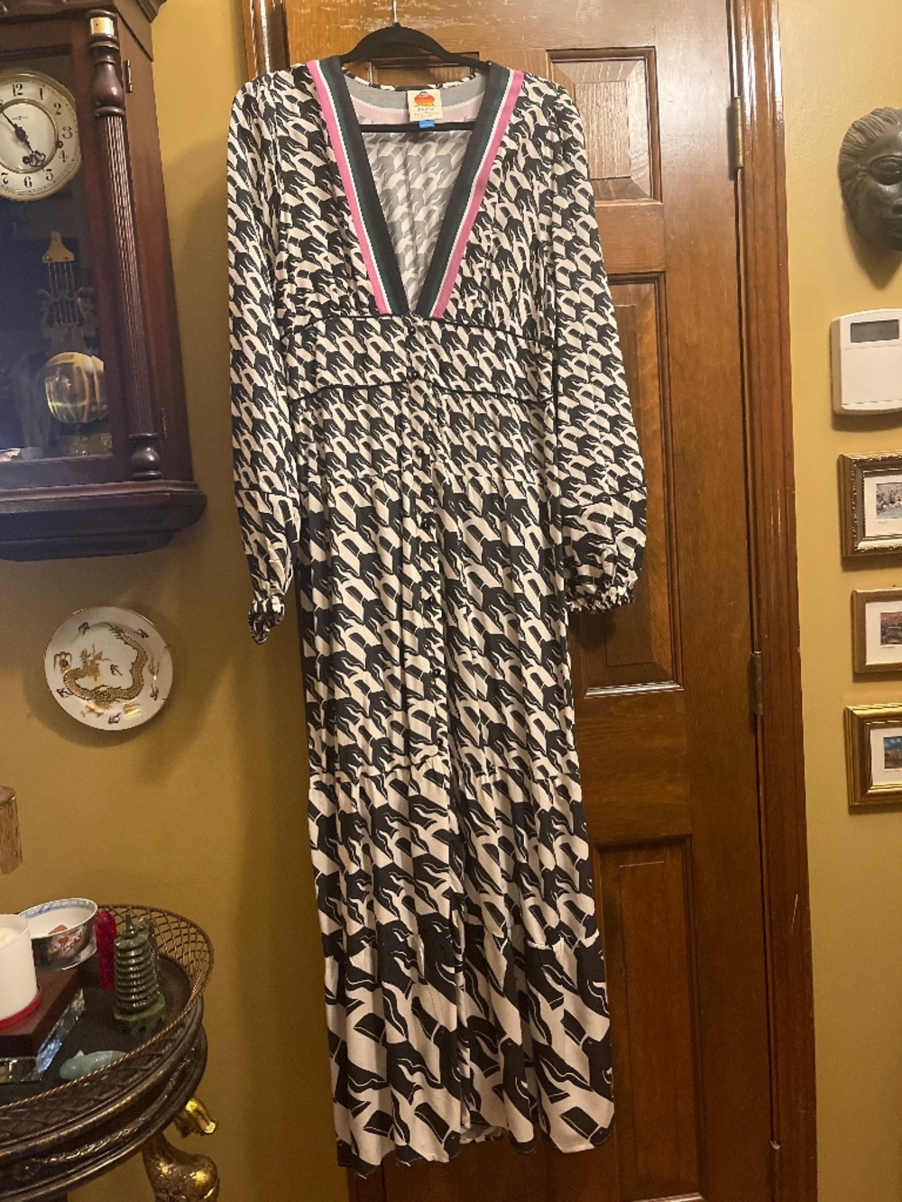 NWOT Farm Rio Geographic Print Maxi Dress.  Sz. L.